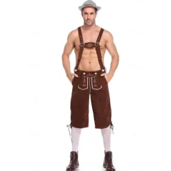Oktoberfest Blouse / Shirt Dirndl Lederhosen Bavarian Couple Oktoberfest Couple German Munich Wiesn Men's Women's Traditional Style Cloth Blouse Dress Shorts