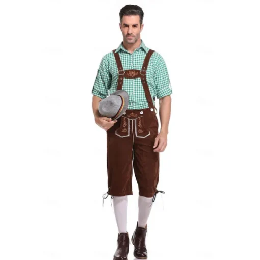 Oktoberfest Blouse / Shirt Dirndl Lederhosen Bavarian Couple Oktoberfest Couple German Munich Wiesn Men's Women's Traditional Style Cloth Blouse Dress Shorts