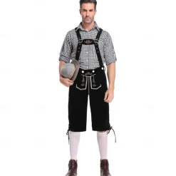 Oktoberfest Blouse / Shirt Dirndl Lederhosen Bavarian Couple Oktoberfest Couple German Munich Wiesn Men's Women's Traditional Style Cloth Blouse Dress Shorts