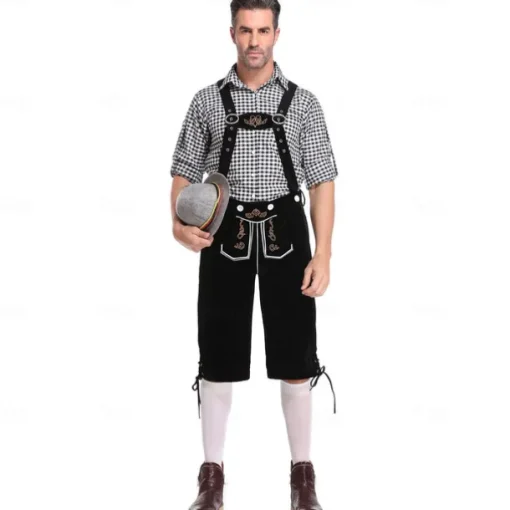 Oktoberfest Blouse / Shirt Dirndl Lederhosen Bavarian Couple Oktoberfest Couple German Munich Wiesn Men's Women's Traditional Style Cloth Blouse Dress Shorts
