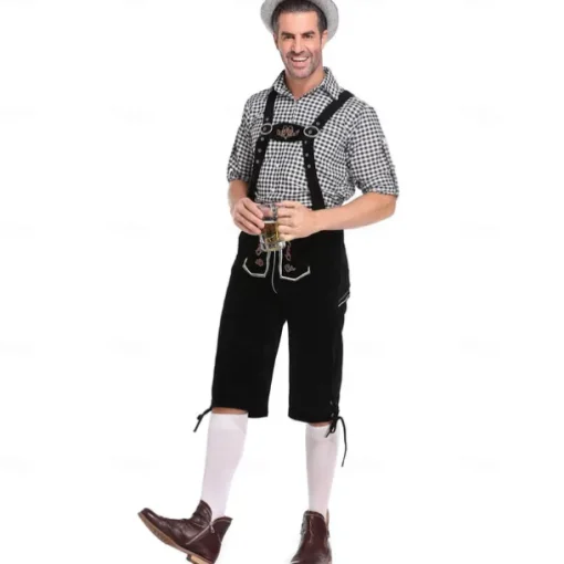 Oktoberfest Blouse / Shirt Dirndl Lederhosen Bavarian Couple Oktoberfest Couple German Munich Wiesn Men's Women's Traditional Style Cloth Blouse Dress Shorts