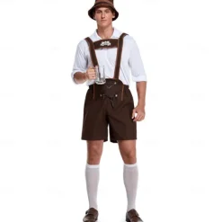 Oktoberfest Blouse / Shirt Lederhosen Oktoberfest / Beer Bavarian Bavarian German Wiesn Men's Traditional Style Cloth Blouse Shorts