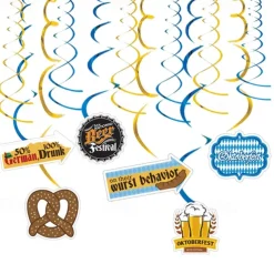 Oktoberfest Decorations Bunting Banner and Hanging Swirls for Oktoberfest Indoor Outdoor Beautiful Beer Festival Decorations for Oktoberfest Party Supplies