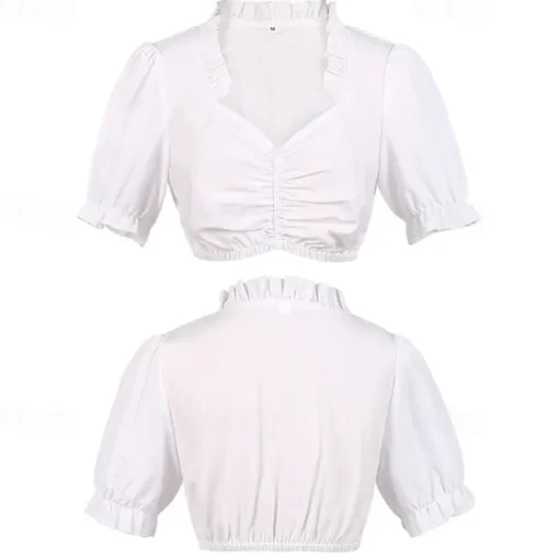 Oktoberfest Dirndl Trachtenkleider Dirndl Blouse Bavarian Maid German Munich Wiesn Women's Traditional Style Cloth Blouse Dress Apron