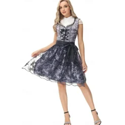 Oktoberfest Dirndl Trachtenkleider Oktoberfest / Beer Bavarian Bavarian Wiesn Traditional Style Wiesn Women's Traditional Style Cloth Blouse Dress Apron