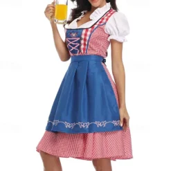 Oktoberfest Dirndl Trachtenkleider Dirndl Blouse Bavarian Wiesn Traditional Style Wiesn Women's Traditional Style Cloth Blouse Dress Apron