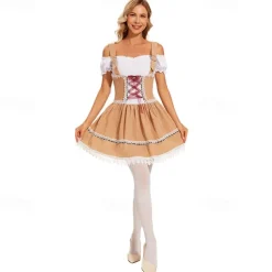 Oktoberfest Dirndl Trachtenkleider Maid Bavarian German Munich Wiesn Women's Traditional Style Cloth