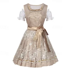 Oktoberfest Dirndl Trachtenkleider Dirndl Blouse Oktoberfest / Beer Bavarian Traditional Style Traditional Costume Dress Wiesn Women's Traditional Style Cloth Blouses Dress Apron