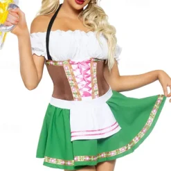 Oktoberfest Dress Dirndl Trachtenkleider Maid German Munich Wiesn Women's Traditional Style Cloth Dress Apron