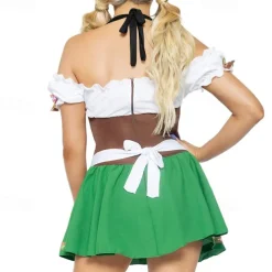 Oktoberfest Dress Dirndl Trachtenkleider Maid German Munich Wiesn Women's Traditional Style Cloth Dress Apron