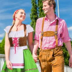 Oktoberfest Dress Dirndl Trachtenkleider Maid German Munich Wiesn Women's Traditional Style Cloth Dress Apron