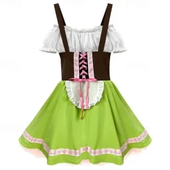 Oktoberfest Dress Dirndl Lederhosen Bavarian Maid German Munich Wiesn Boys' Girls' Traditional Style Cloth