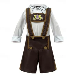 Oktoberfest Dress Dirndl Lederhosen Bavarian Maid German Munich Wiesn Boys' Girls' Traditional Style Cloth