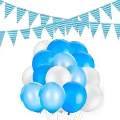 Oktoberfest Latex Balloon Set Blue And White Plaid Flag Photo Props Party Decoration Balloon