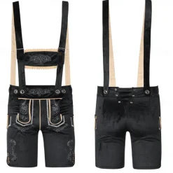 Oktoberfest Lederhosen Bavarian German Munich Wiesn Men's Traditional Style Cloth Shorts