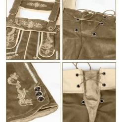 Oktoberfest Lederhosen Bavarian German Munich Wiesn Men's Traditional Style Cloth Shorts