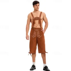 Oktoberfest Lederhosen Bavarian German Munich Wiesn Men's Traditional Style Cloth