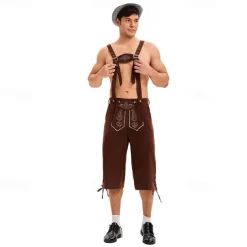 Oktoberfest Lederhosen Bavarian German Munich Wiesn Men's Traditional Style Cloth