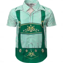 Oktoberfest Lederhosen Print Hawaii Shirts Aloha Shirt Print Graphic For Men's Adults' Carnival Oktoberfest Beer 3D Print Vacation Party