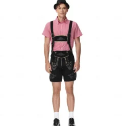 Oktoberfest Lederhosen Shirt Bavarian Bavarian German Wiesn Men's Traditional Style Cloth Blouse Shorts