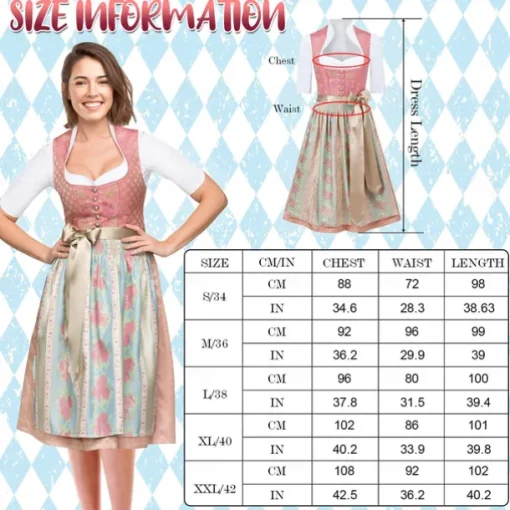 Oktoberfest Outfits Apron Dirndl Maid German Munich Wiesn Women's Traditional Style Cloth
