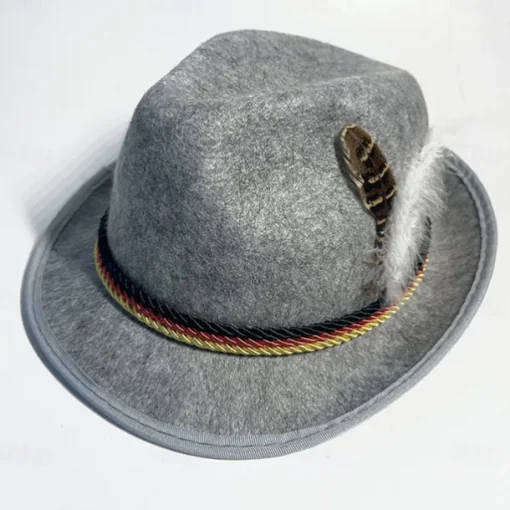 Oktoberfest Tyrolean Hat Alpine Hat Bavarian German Munich Wiesn Men's Traditional Style Cloth