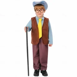 Old Man Halloween Outfits Costume Dress Up with Grandpa Funny Costume Kid's Boys' Halloween Carnival 100th Day of School Easy Halloween Costumes Dress Up
