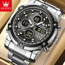 OLEVS 1106 Men's Watch Luxury Brand Quartz Watch Trend Sports Alarm Clock LED Display Waterproof Timing Code Watch Men's Watch