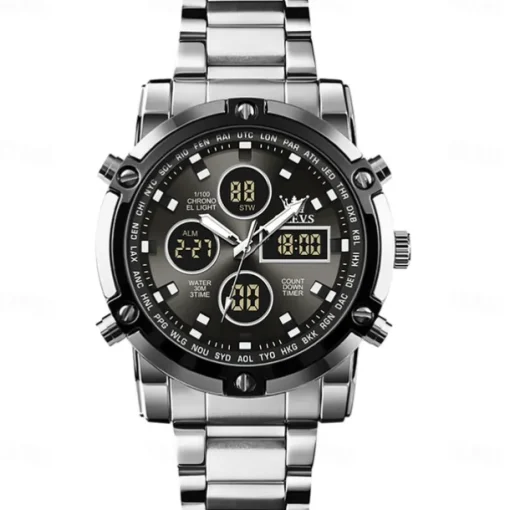 OLEVS 1106 Men's Watch Luxury Brand Quartz Watch Trend Sports Alarm Clock LED Display Waterproof Timing Code Watch Men's Watch