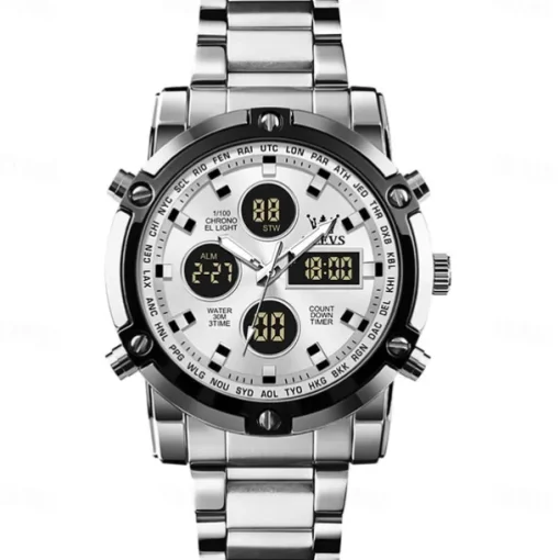 OLEVS 1106 Men's Watch Luxury Brand Quartz Watch Trend Sports Alarm Clock LED Display Waterproof Timing Code Watch Men's Watch