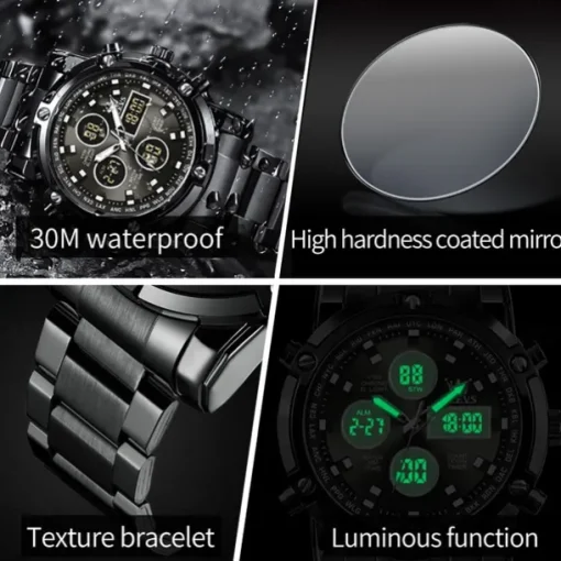 OLEVS 1106 Men's Watch Luxury Brand Quartz Watch Trend Sports Alarm Clock LED Display Waterproof Timing Code Watch Men's Watch