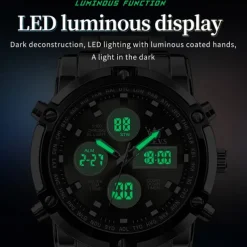 OLEVS 1106 Men's Watch Luxury Brand Quartz Watch Trend Sports Alarm Clock LED Display Waterproof Timing Code Watch Men's Watch