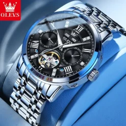 OLEVS 6701 Original Men's Automatic Mechanical Watch Top Brand Calendar Stainless Steel Waterproof Men's Watch