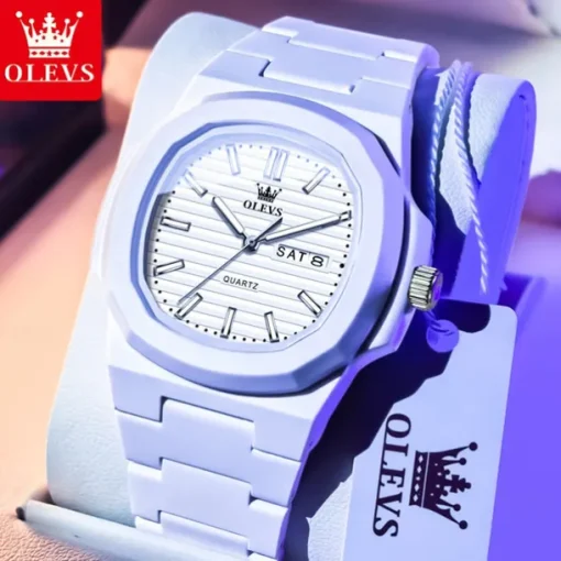 OLEVS Brand 5627 Casual Simple Waterproof Men's and Women's Watches Wine Barrel Parrot Thread Quartz Watch Original Wristwatch