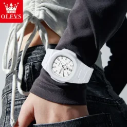 OLEVS Brand 5627 Casual Simple Waterproof Men's and Women's Watches Wine Barrel Parrot Thread Quartz Watch Original Wristwatch