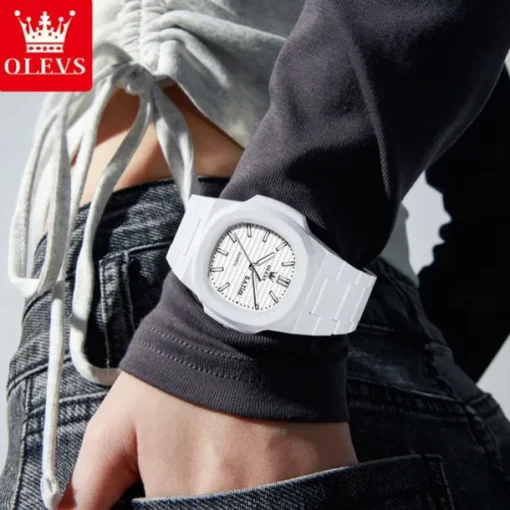OLEVS Brand 5627 Casual Simple Waterproof Men's and Women's Watches Wine Barrel Parrot Thread Quartz Watch Original Wristwatch
