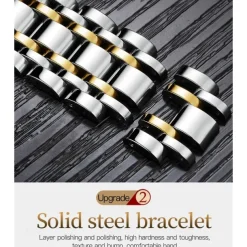 OLEVS Men Mechanical Watch Calendar Luxury Waterproof Fashion Automatic Self-winding Moon phase Luminous Stainless Steel Strap Watch