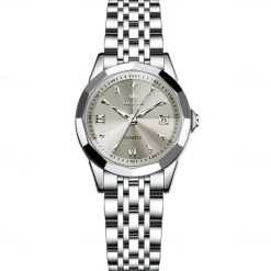 OLEVS Women Men Quartz Watch Minimalist Fashion Casual Wristwatch Luminous Calendar Waterproof Decoration Steel Watch