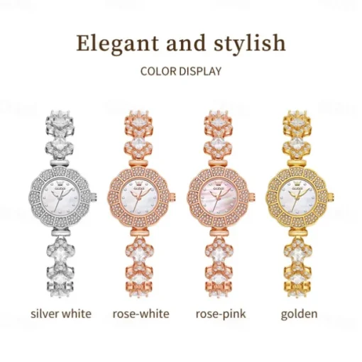 OLEVS Women Quartz Watch Creative Minimalist Fashion Wristwatch Waterproof Decoration Stainless Steel Watch