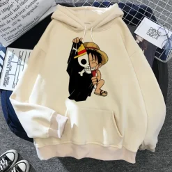 One Piece Brook Monkey D. Luffy Hoodie Cartoon Manga Anime Harajuku Graphic Kawaii For Couple's Men's Women's Adults' Back To School Hot Stamping