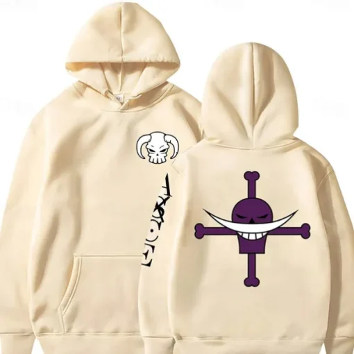 One Piece Film: Red Edward Newgate Whitebeard Pirates Hoodie Cartoon Manga Anime Front Pocket Graphic For Couple's Men's Women's Adults' Hot Stamping