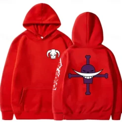 One Piece Film: Red Edward Newgate Whitebeard Pirates Hoodie Cartoon Manga Anime Front Pocket Graphic For Couple's Men's Women's Adults' Hot Stamping
