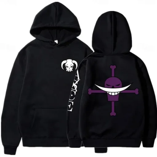 One Piece Film: Red Edward Newgate Whitebeard Pirates Hoodie Cartoon Manga Anime Front Pocket Graphic For Couple's Men's Women's Adults' Hot Stamping
