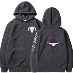 One Piece Film: Red Edward Newgate Whitebeard Pirates Hoodie Cartoon Manga Anime Front Pocket Graphic For Couple's Men's Women's Adults' Hot Stamping