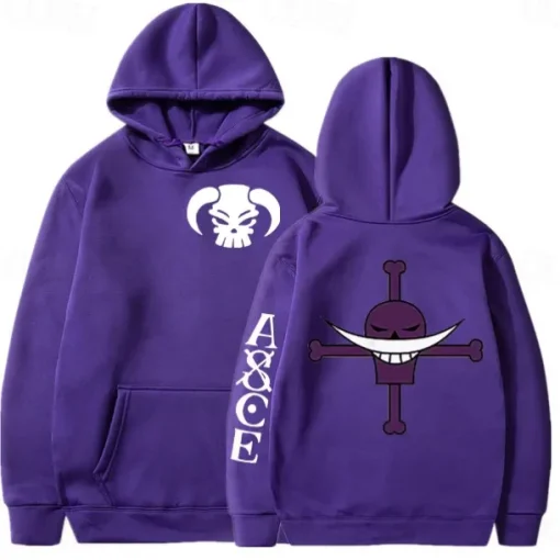 One Piece Film: Red Edward Newgate Whitebeard Pirates Hoodie Cartoon Manga Anime Front Pocket Graphic For Couple's Men's Women's Adults' Hot Stamping