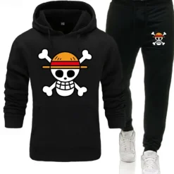 One Piece Film: Red Monkey D. Luffy Pants Outfits Hoodie Anime Front Pocket Graphic For Couple's Men's Women's Adults' Hot Stamping