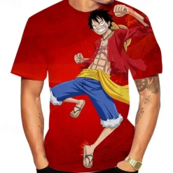 One Piece Monkey D. Luffy T-shirt Anime Cartoon Anime 3D 3D Harajuku Graphic For Couple's Men's Women's Adults' Back To School 3D Print