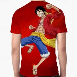 One Piece Monkey D. Luffy T-shirt Anime Cartoon Anime 3D 3D Harajuku Graphic For Couple's Men's Women's Adults' Back To School 3D Print