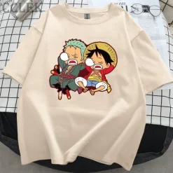 One Piece Monkey D. Luffy Roronoa Zoro T-shirt Print Classic Street Style For Couple's Men's Women's Adults' Hot Stamping Casual Daily