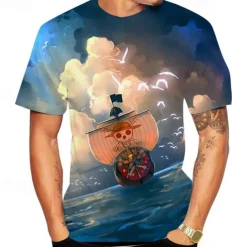 One Piece Monkey D. Luffy T-shirt Anime Cartoon Anime 3D 3D Harajuku Graphic For Couple's Men's Women's Adults' Back To School 3D Print